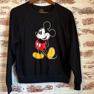 Disney Mickey Mouse Long Sleeve Shirt Cotton Black Size S